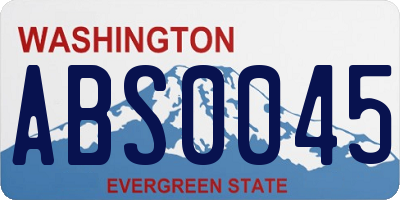 WA license plate ABS0045