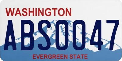 WA license plate ABS0047