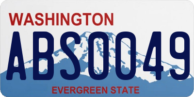 WA license plate ABS0049