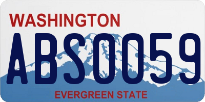 WA license plate ABS0059