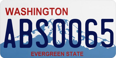 WA license plate ABS0065