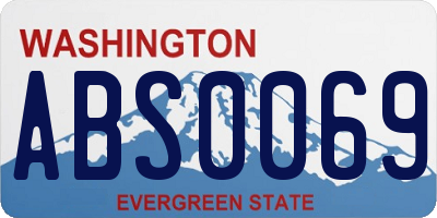WA license plate ABS0069