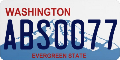 WA license plate ABS0077