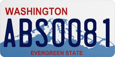 WA license plate ABS0081