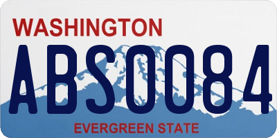 WA license plate ABS0084