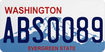WA license plate ABS0089