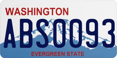 WA license plate ABS0093