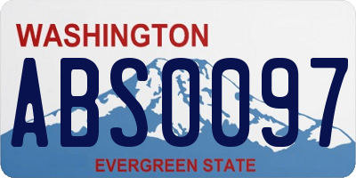 WA license plate ABS0097