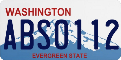 WA license plate ABS0112