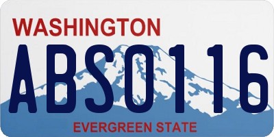 WA license plate ABS0116