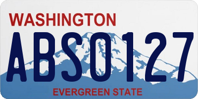 WA license plate ABS0127