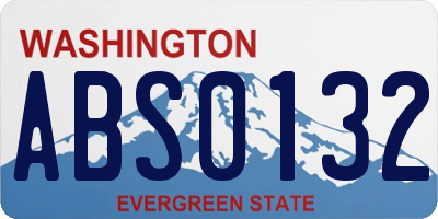 WA license plate ABS0132