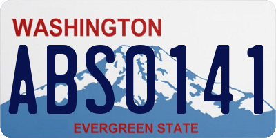 WA license plate ABS0141
