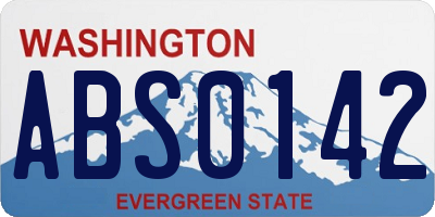 WA license plate ABS0142