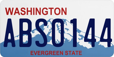 WA license plate ABS0144
