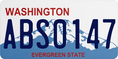 WA license plate ABS0147