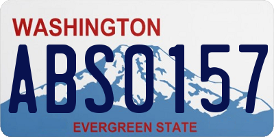 WA license plate ABS0157