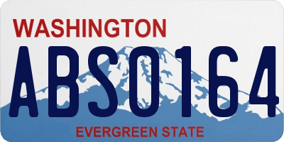 WA license plate ABS0164