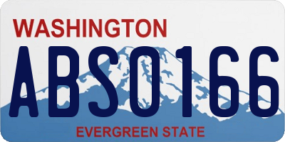 WA license plate ABS0166