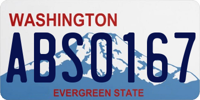 WA license plate ABS0167