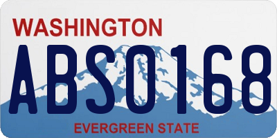 WA license plate ABS0168