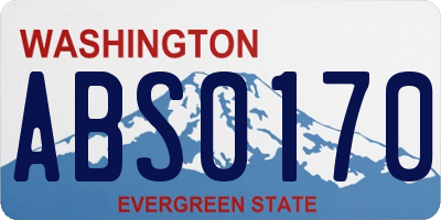 WA license plate ABS0170