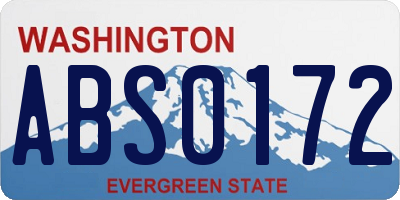 WA license plate ABS0172