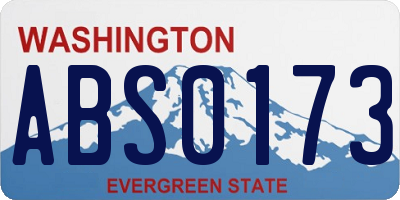 WA license plate ABS0173