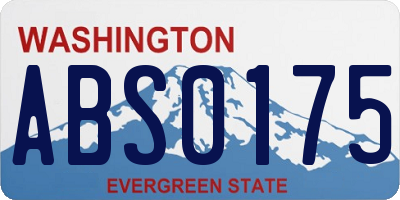 WA license plate ABS0175