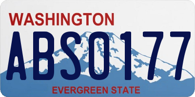 WA license plate ABS0177