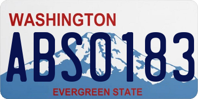 WA license plate ABS0183