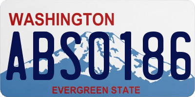 WA license plate ABS0186