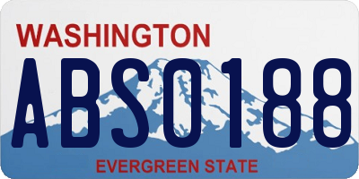 WA license plate ABS0188