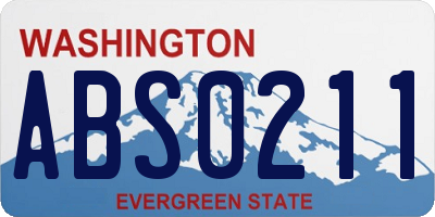 WA license plate ABS0211