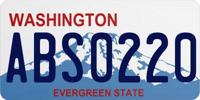 WA license plate ABS0220