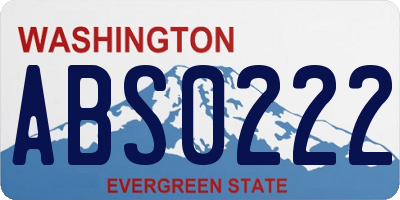 WA license plate ABS0222