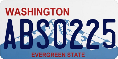 WA license plate ABS0225