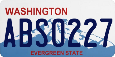 WA license plate ABS0227