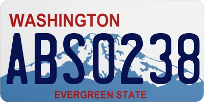 WA license plate ABS0238