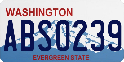 WA license plate ABS0239
