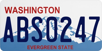 WA license plate ABS0247