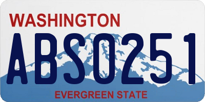WA license plate ABS0251