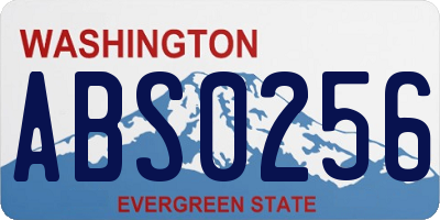WA license plate ABS0256