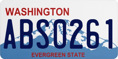 WA license plate ABS0261