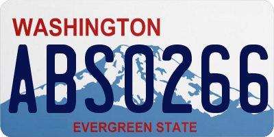 WA license plate ABS0266