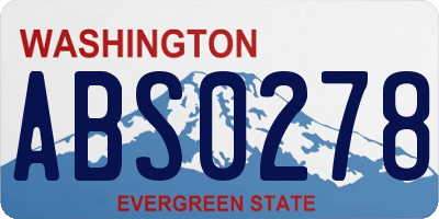 WA license plate ABS0278