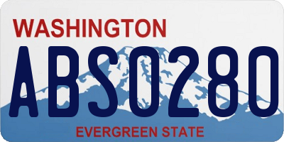 WA license plate ABS0280
