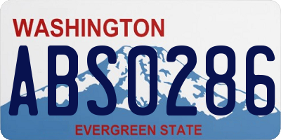 WA license plate ABS0286