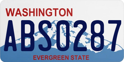 WA license plate ABS0287