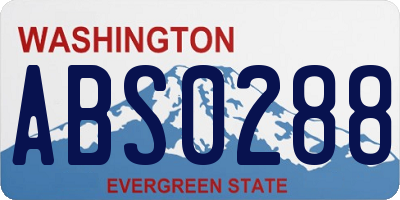 WA license plate ABS0288